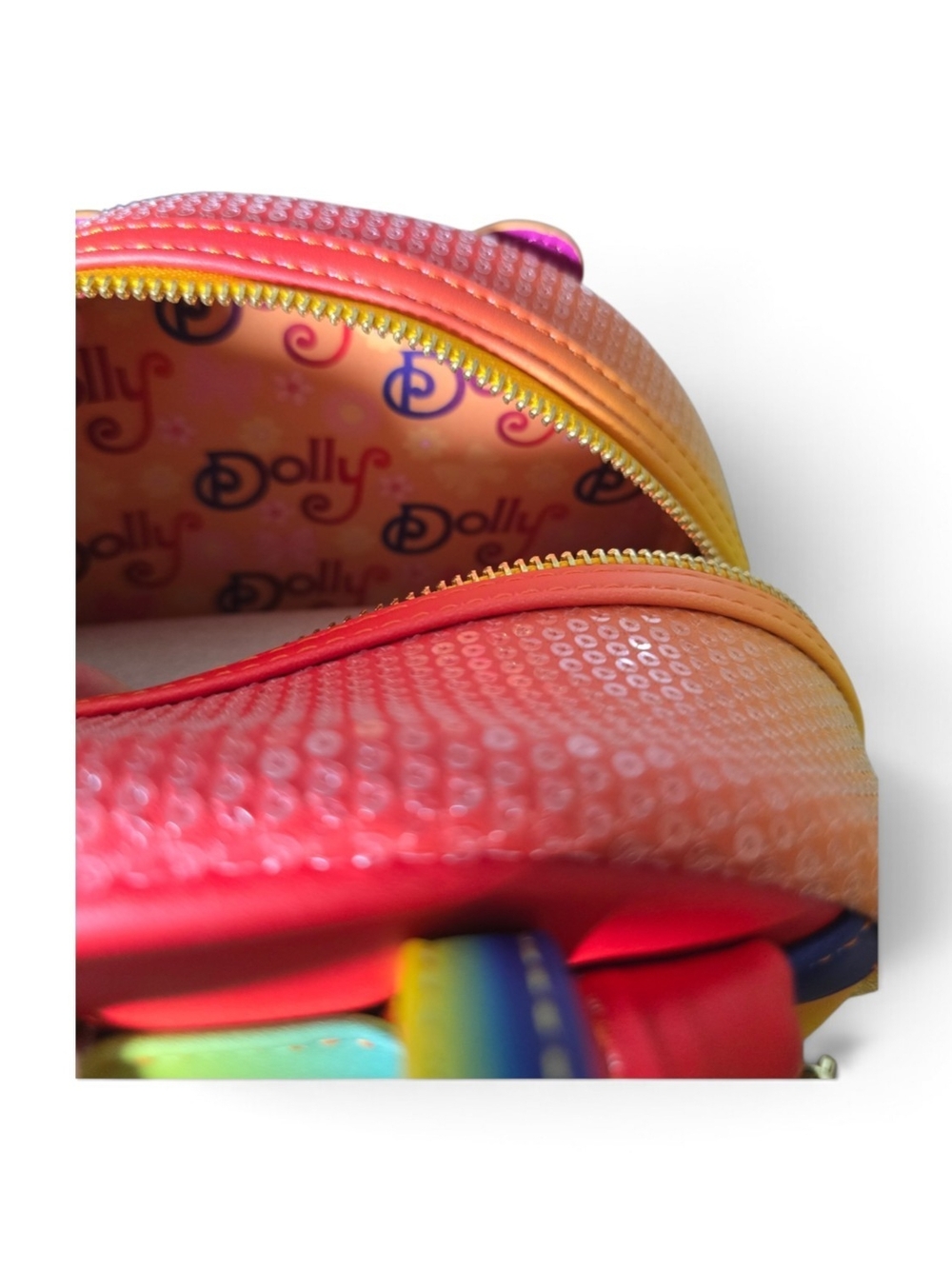 Dolly Parton Loungefly Dollywood Rainbow Butterfly Sequin Mini Backpack NWT - Picture 5 of 8